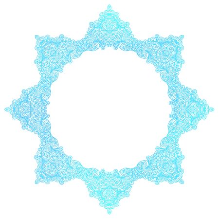 Round blue indian pattern, vector illustration のイラスト素材