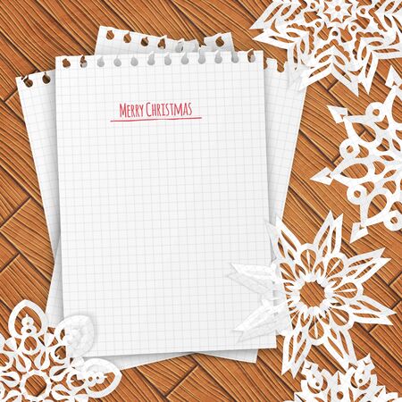 Merry christmas letter to Santa with snowflake, vector illustrationのイラスト素材