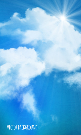 background of sun over cloudsのイラスト素材