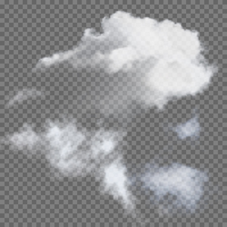 Set of transparent different clouds illustrationのイラスト素材