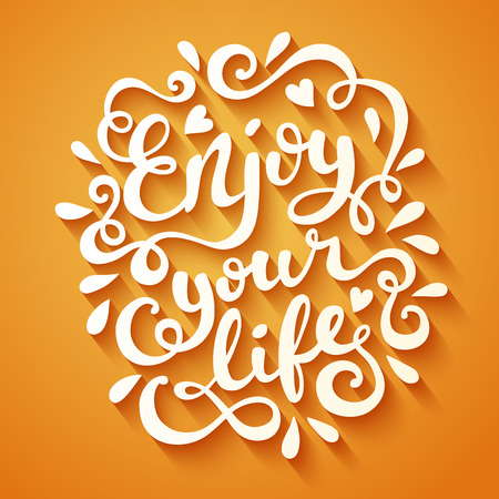 Enjoy your life hand drawn typography poster. Inspirational quote. Vector illustration.のイラスト素材