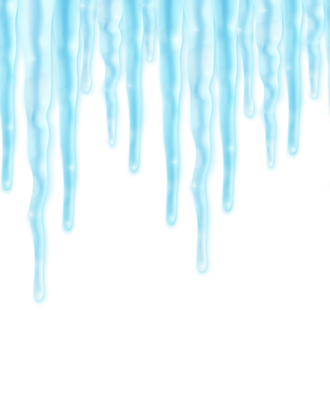 Realistic christmas background with icicles, seamless border , vector illustrationのイラスト素材