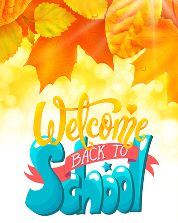 Welcome back to school banner. Vector illustration.のイラスト素材