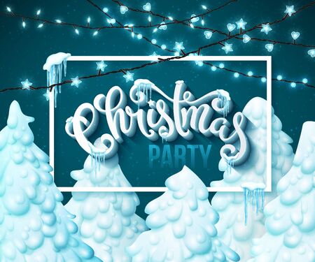 Merry Christmas poster vector illustrationのイラスト素材
