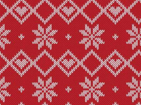 Winter Holiday seamless knitted pattern. Vector background for Merry Christmas and Happy New Yeary. Illustration.のイラスト素材