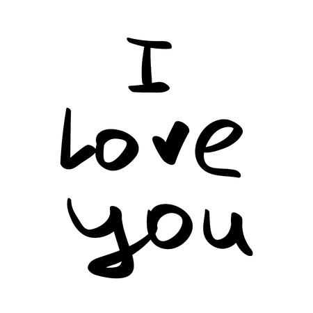 Hand written phrase. Vector card with sign I love you. Valentines day photo overlays, handdrawn lettering collection, love and romantic quote. Modern brush calligraphy.のイラスト素材