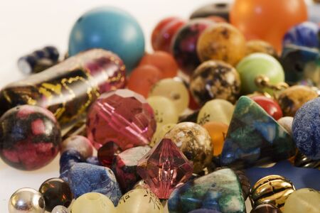 many colorful fancy glass beadsの写真素材