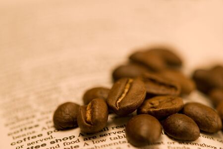 coffeebeans on dictionaryの写真素材