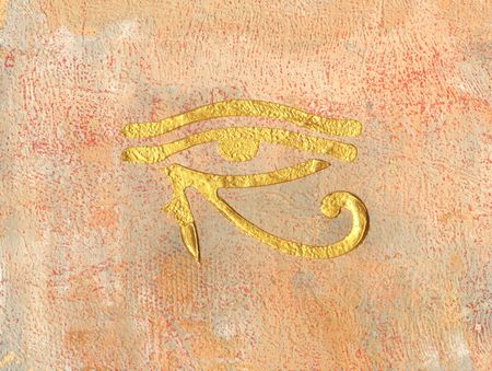painting with horus eye, egypt symbol, artwork is created and painted by myselfの写真素材