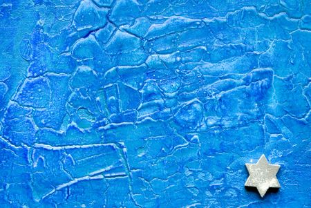 silver stars on blue backgroundの写真素材