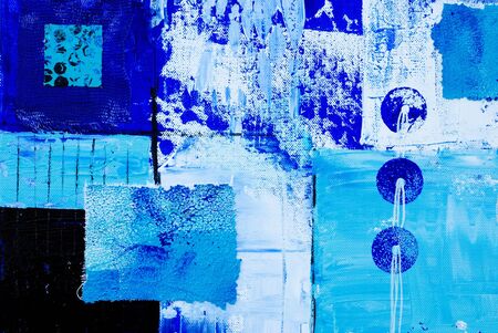 blue abstract painting, artwork is created and painted by myself