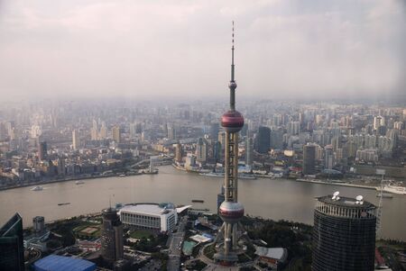 Panoramic view over Shanghai/China