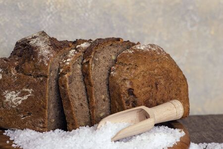 bread and salt, symbol for good luck in a new homeの写真素材