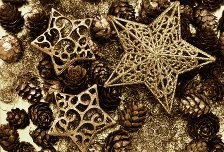 christmas decoration with  star ornamentsの写真素材