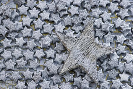 christmas decoration with silver starsの写真素材