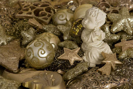 shimmering festive christmas decorationの写真素材