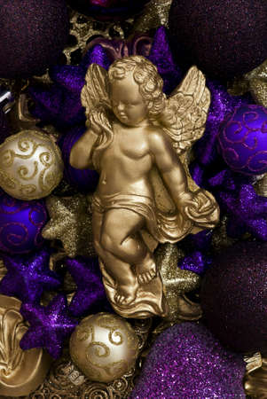 shimmering festive christmas decorationの写真素材