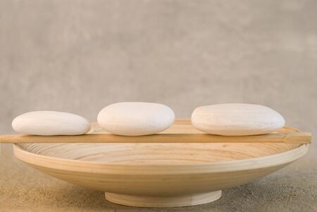 Still life with chopstick and pebbleの写真素材