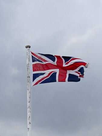 british flag in front of cloudy sky