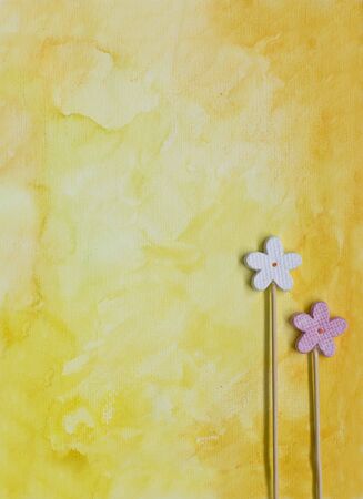 Decoration Flowers on handpainted background, artwork is created and painted by myselfの写真素材