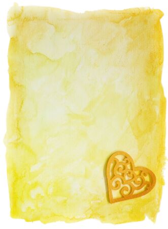 felt heart on painted background, artwork is created and painted by myselfの写真素材