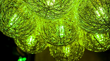 green lightning balls. modern art luxury chandelier made with balls with lamp inside every one,...