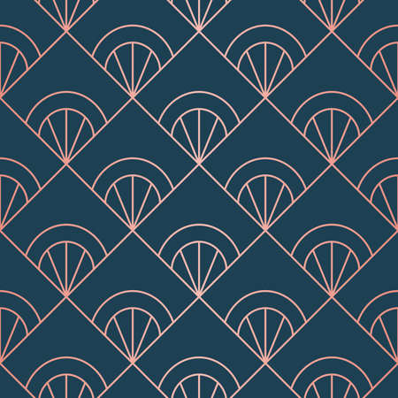 Geometric pattern consisting of lines. Trendy copper metallic look.のイラスト素材