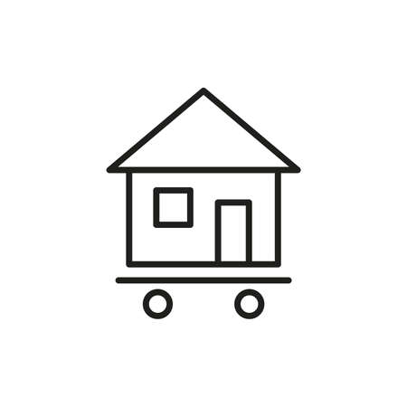 Tiny House Icon on Rollersのイラスト素材