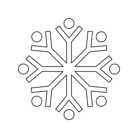 Snowflake - Christmas coloring page for book and drawingのイラスト素材