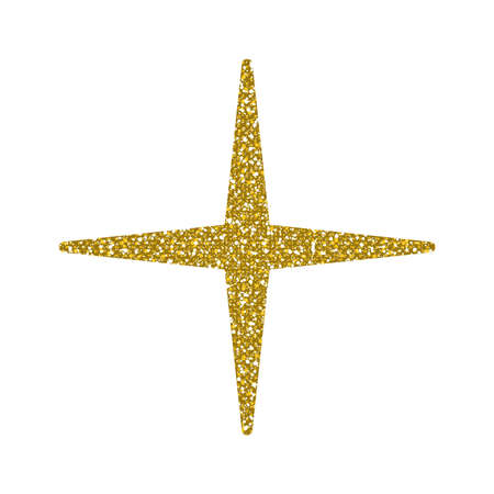 Gold glitter Star on white backgroundのイラスト素材