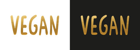 Golden Vegan Vector Logo - Vegan Iconのイラスト素材