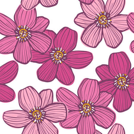 Flower Pattern - Seamless Vector Backgroundのイラスト素材