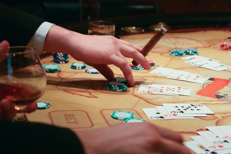 Black jack game in casino