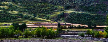 Xinduqiao sceneryの写真素材