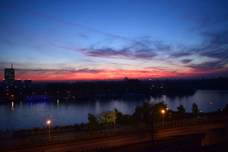 Sunset above the cityの写真素材