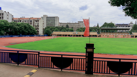 Wuhan fourteenth middle school fieldのeditorial素材