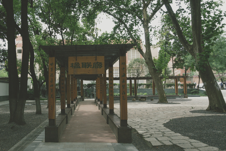 A walkway in Wuhan fourteenth middle schoolのeditorial素材