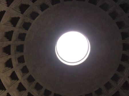 Italy, Rome,The Pantheon Roman temple, now a church, in Rome,. The present building was completed by the emperor Hadrian and probably dedicated about 126 AD.の写真素材