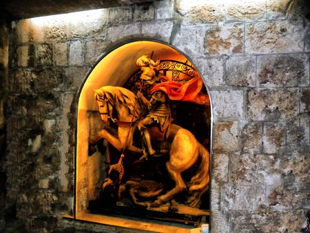 Traveling in Israel, Middle East, visiting city of Bethlehem, Birthplace of Jesus, Temple of St. Catherineのeditorial素材