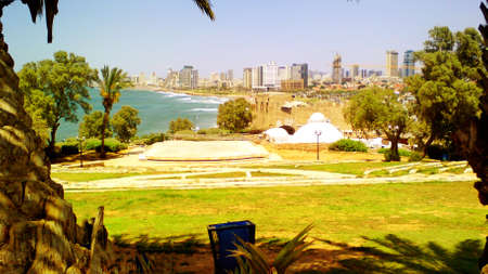 Panoramic landscape view of Tel Aviv, Israel, Middle Eastの写真素材