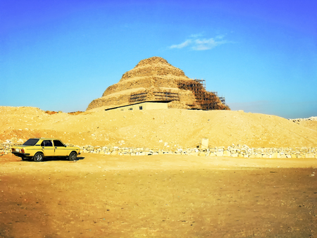 The Step Pyramid of Djoser at Saqqara in Egyptの写真素材