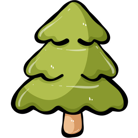christmas tree illustration isolated. Cute Festive Christmas Illustrationの写真素材