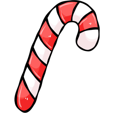 Candy Cane Vector Illustration, Christmas Candy Cane Iconの写真素材