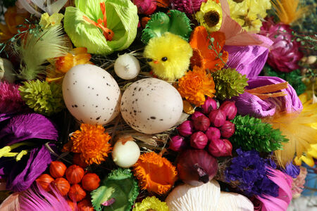 Symbol of Easter. Handmade bouquets.