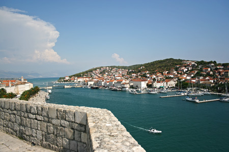 Coast of the city Trogir, Croatia. The view from above.の写真素材