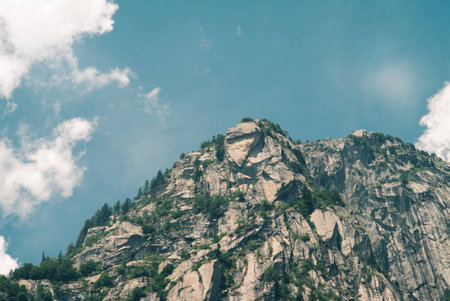 Mountain peak and clouds