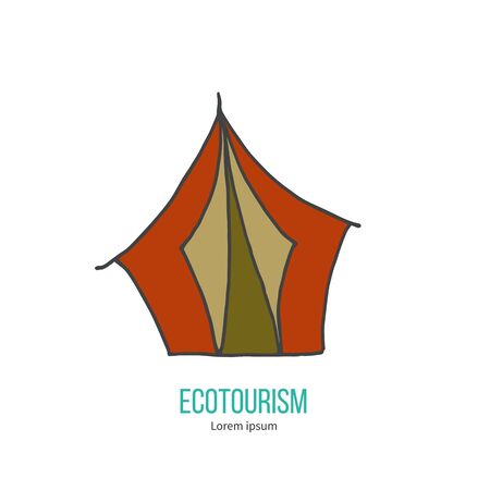 Ecotourism colorful flat design element isolated on a white background.のイラスト素材