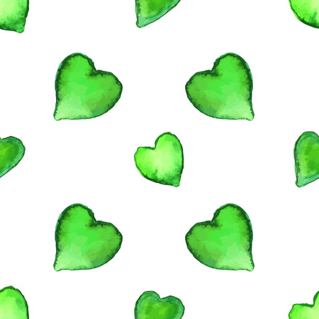 Watercolor seamless pattern with heart shapes.のイラスト素材