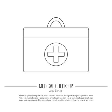 Doctor bag with medical cross in circle.のイラスト素材