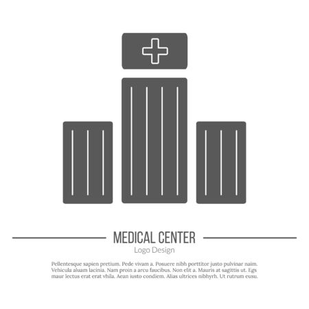 Hospital building with medical cross sign.のイラスト素材